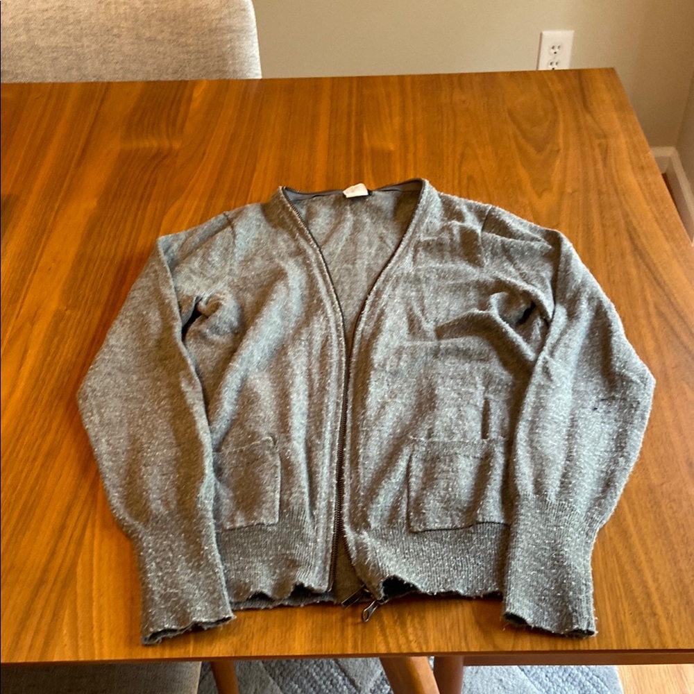 Gray Women's Zip Sweater